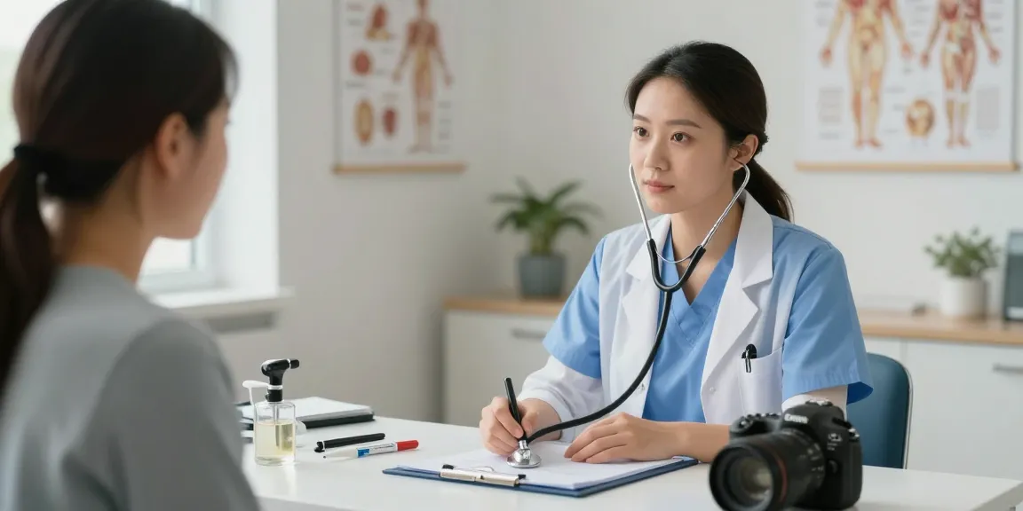 Stethoscope Canada featured in a medical examination with patient care focus